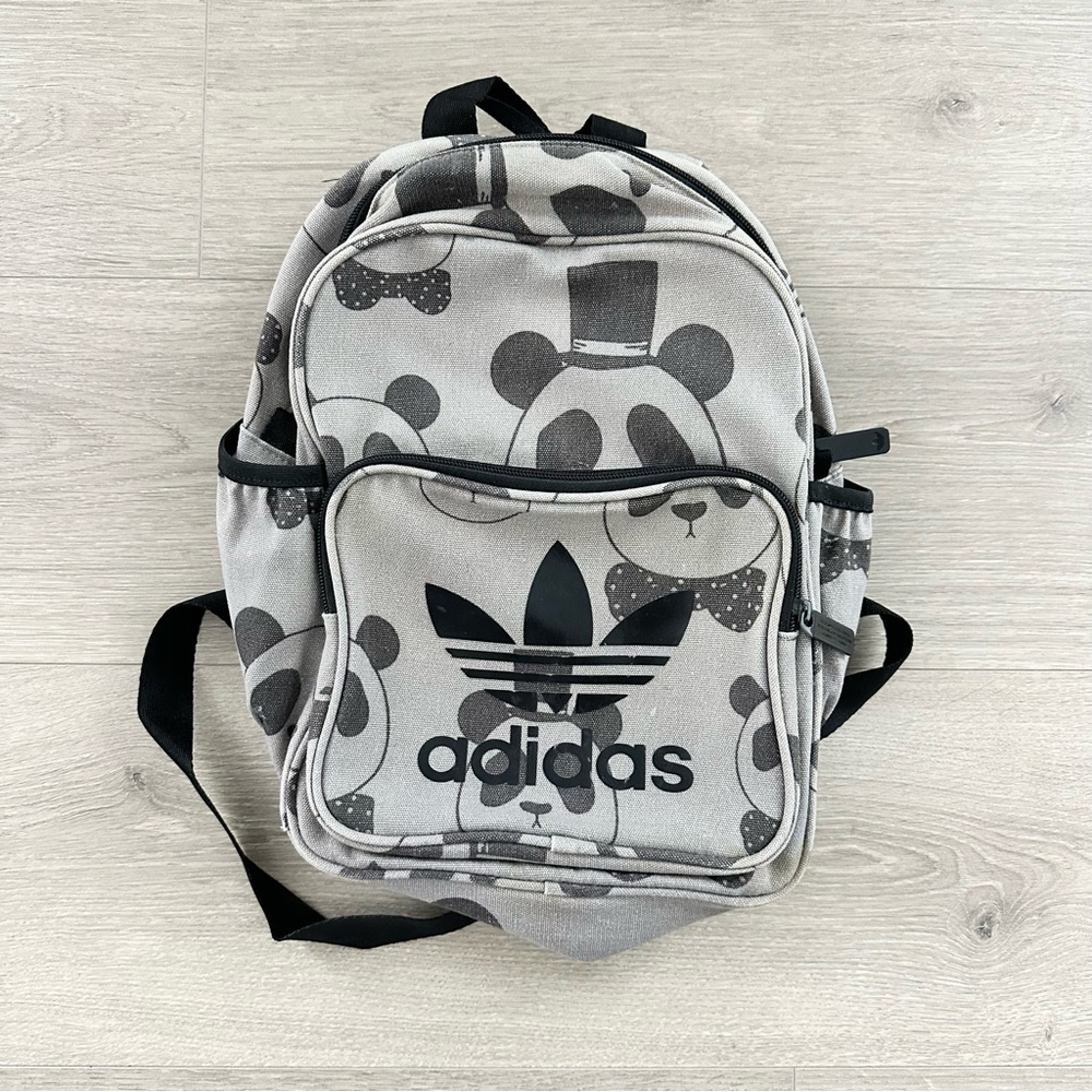 Mini Rodini x Adidas Grey Panda Print Kids Backpack